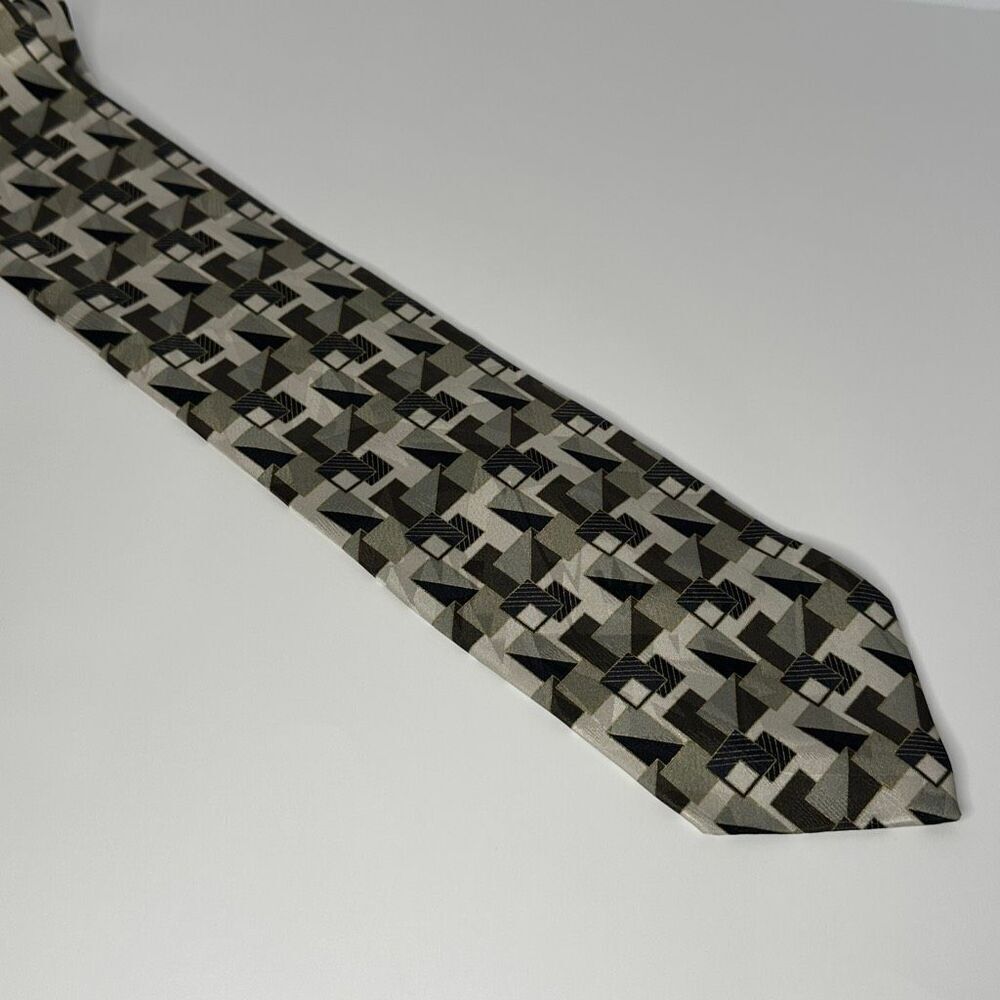 Italian Geometric Pattern Silk Neck Tie